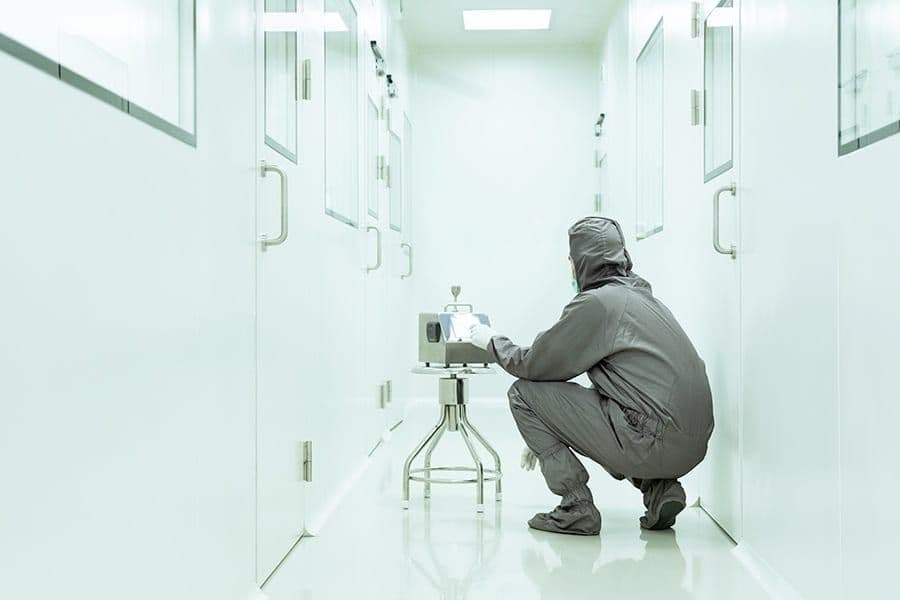 Particle Count being carried out as part of Cleanroom Validation process
